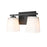 Millennium Lighting 2 Light Vanity, Matte Black/Etched White