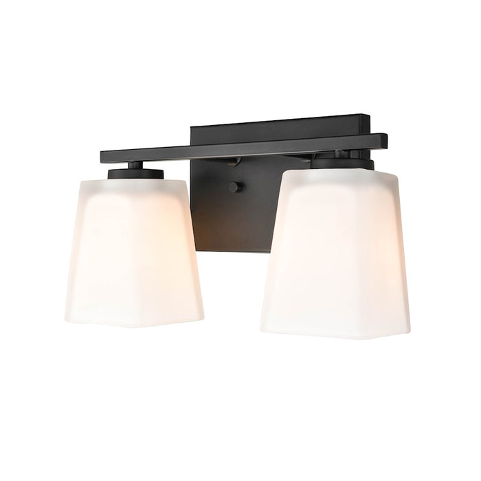 Millennium Lighting 2 Light Vanity, Matte Black/Etched White
