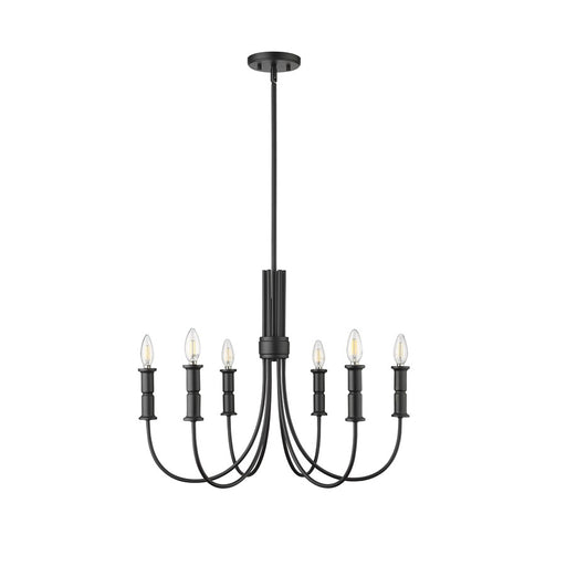 Millennium Lighting Potiss 6 Light Chandelier, Matte Black - 29206-MB