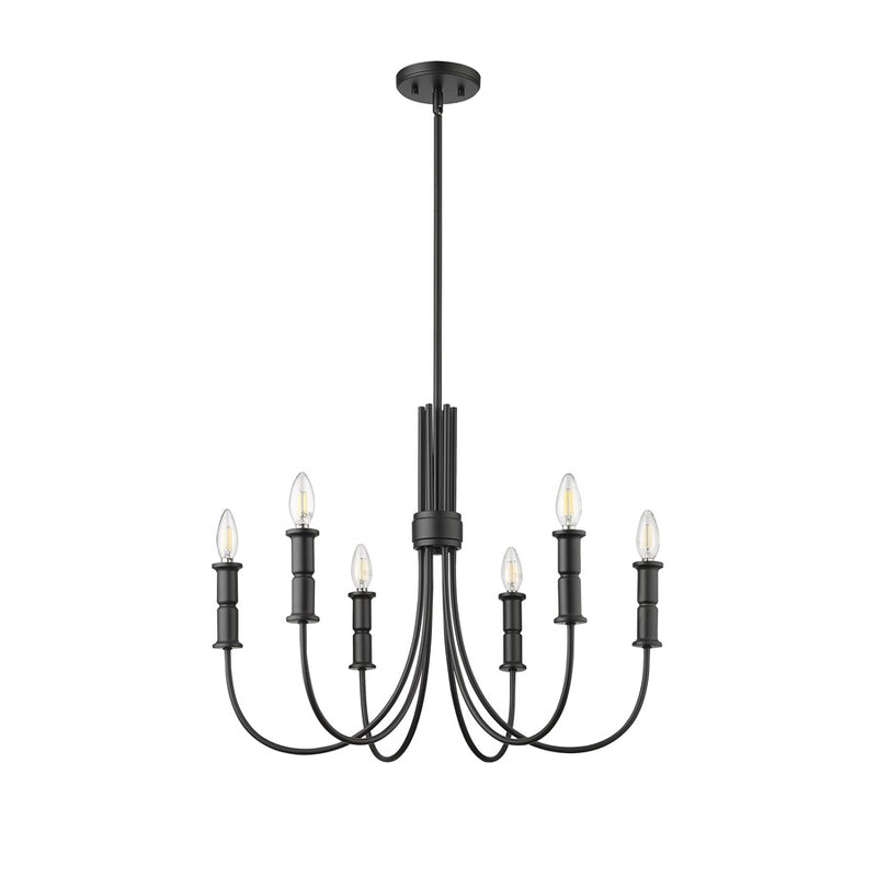 Millennium Lighting Potiss 6 Light Chandelier, Matte Black