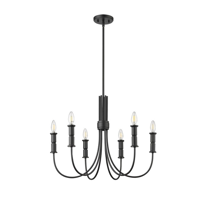 Millennium Lighting Potiss 6 Light Chandelier, Matte Black