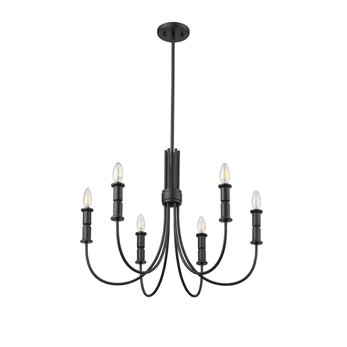 Millennium Lighting Potiss 6 Light Chandelier, Matte Black