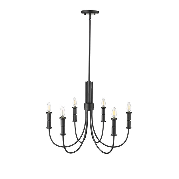 Millennium Lighting Potiss 6 Light Chandelier, Matte Black