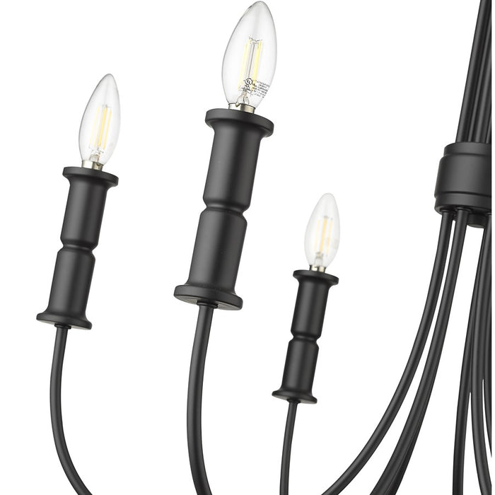 Millennium Lighting Potiss 6 Light Chandelier, Matte Black