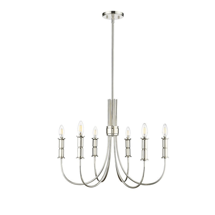 Millennium Lighting Potiss 6Lt Chandelier, Polished Nickel - 29206-PN