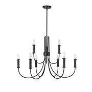Millennium Lighting Potiss 9Lt Chandelier, Black - 29209-MB