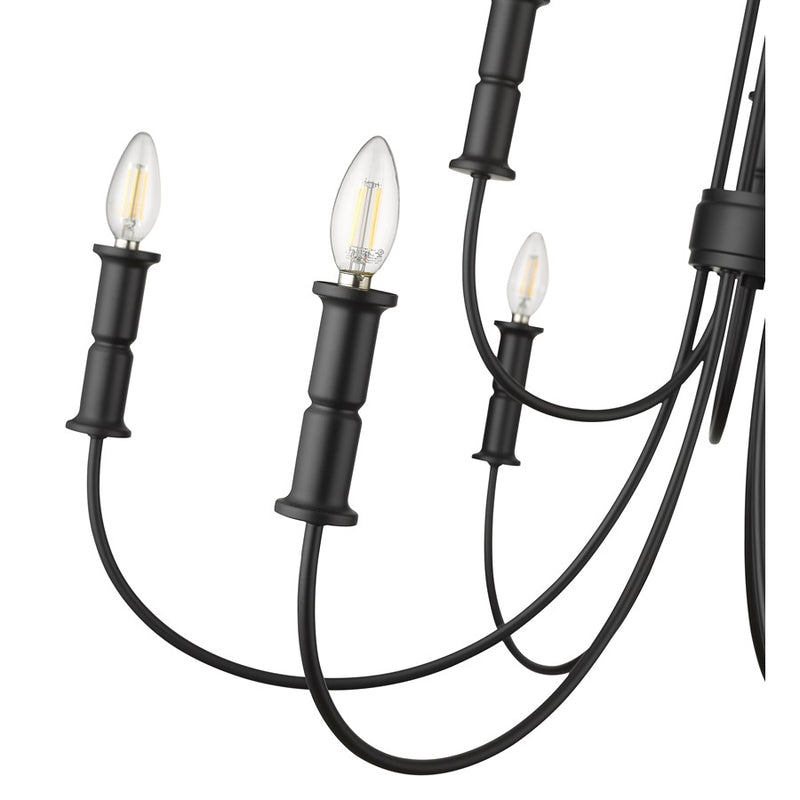 Millennium Lighting Potiss 9Lt Chandelier, Black