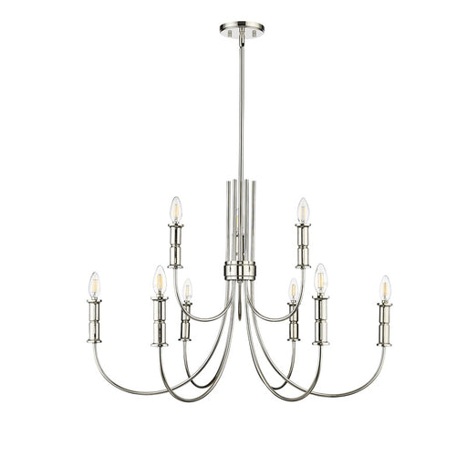 Millennium Lighting Potiss 9Lt Chandelier, Polished Nickel - 29209-PN
