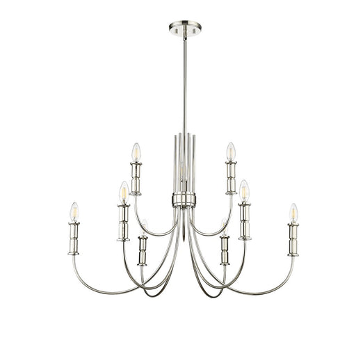 Millennium Lighting Potiss 9Lt Chandelier, Polished Nickel