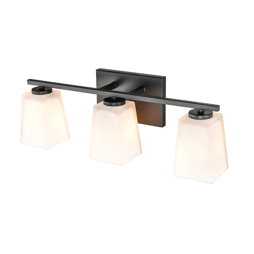 Millennium Lighting 3 Light Vanity, Matte Black/Etched White