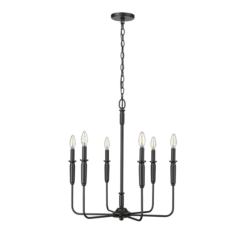 Millennium Lighting Savanne 6Lt 26" Chandelier, Black