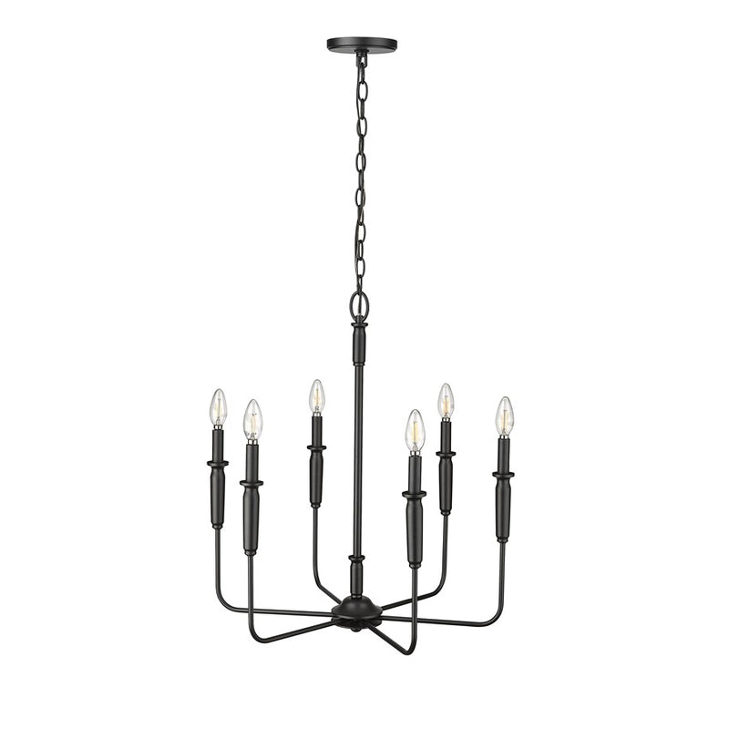 Millennium Lighting Savanne 6Lt 26" Chandelier, Black