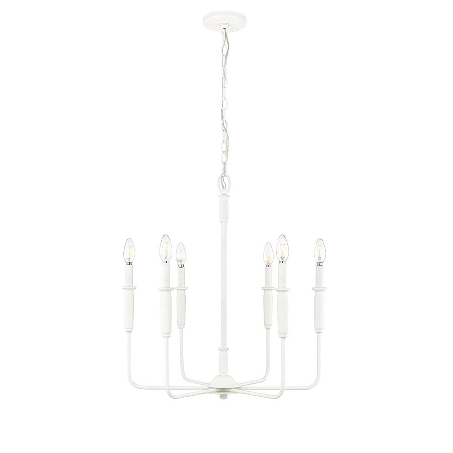 Millennium Lighting Savanne 6 Light 26" Chandelier, Textured White - 29306-TWH