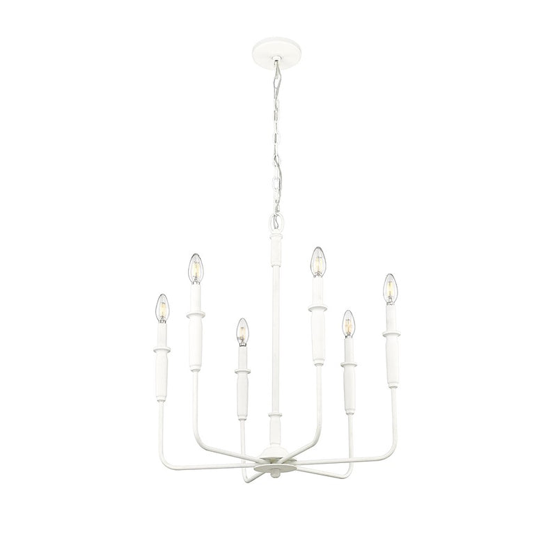 Millennium Lighting Savanne 6 Light 26" Chandelier, Textured White