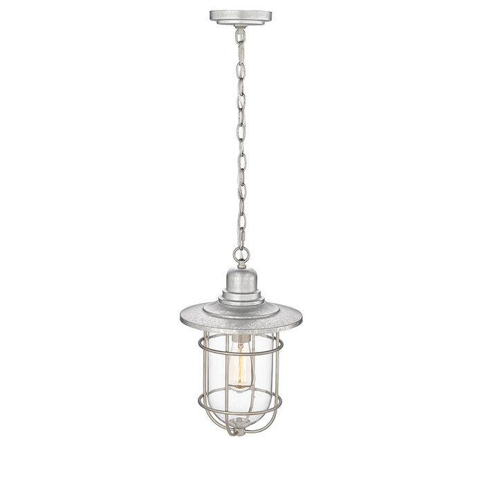 Millennium Lighting 1 Light Outdoor Pendant, Galvanized