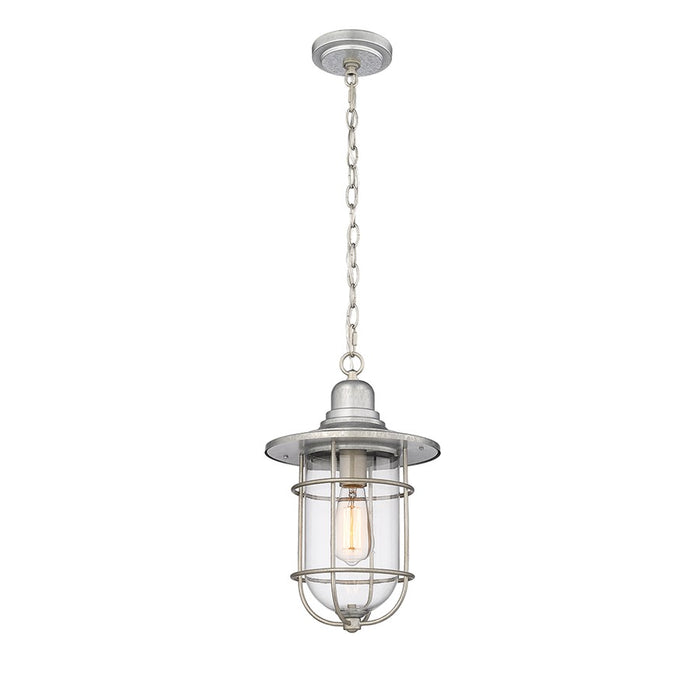 Millennium Lighting 1 Light Outdoor Pendant, Galvanized