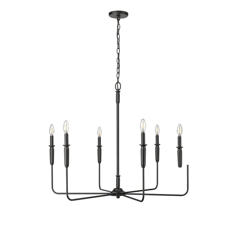 Millennium Lighting Savanne 6Lt 31" Chandelier, Black
