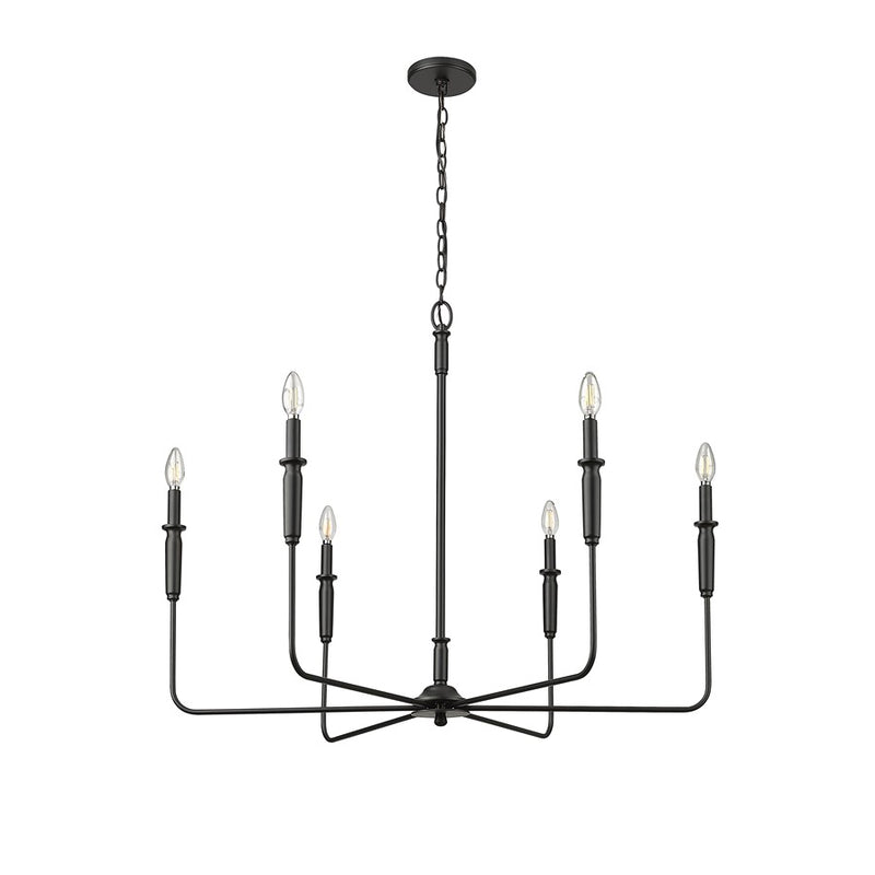 Millennium Lighting Savanne 6Lt 31" Chandelier, Black