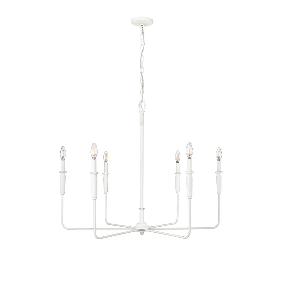 Millennium Lighting Savanne 6Lt Chandelier, Textured White - 29406-TWH