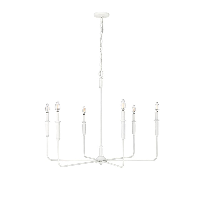 Millennium Lighting Savanne 6Lt Chandelier, Textured White