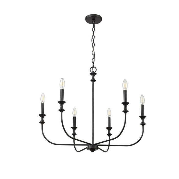 Millennium Lighting Savanne 6Lt 25" Chandelier, Black