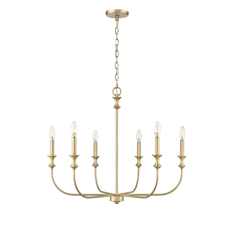 Millennium Lighting Savanne 6Lt Chandelier, Vintage Brass - 29506-VB