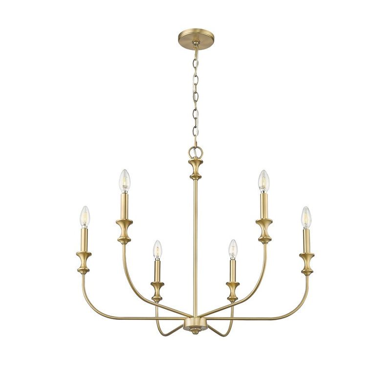 Millennium Lighting Savanne 6Lt Chandelier, Vintage Brass