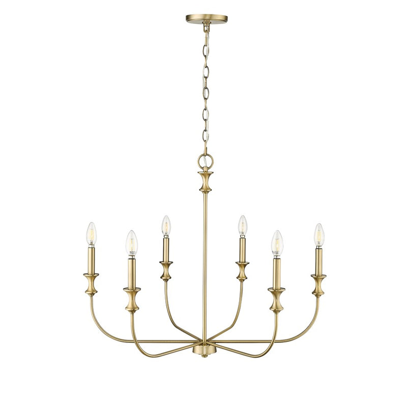 Millennium Lighting Savanne 6Lt Chandelier, Vintage Brass