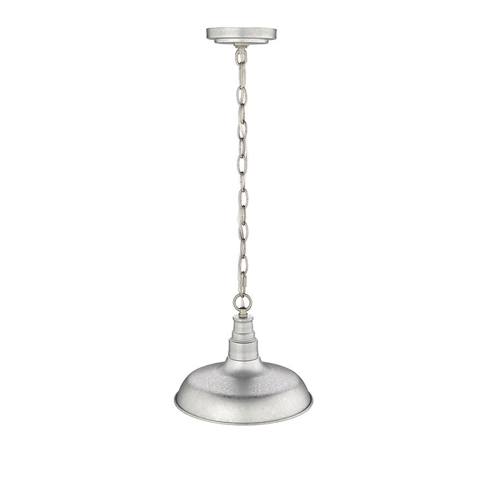 Millennium Lighting Milltown 1 Light Outdoor Pendant, Galvanized
