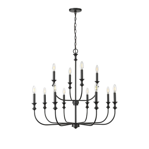 Millennium Lighting Savanne 12Lt Chandelier, Black - 29612-MB