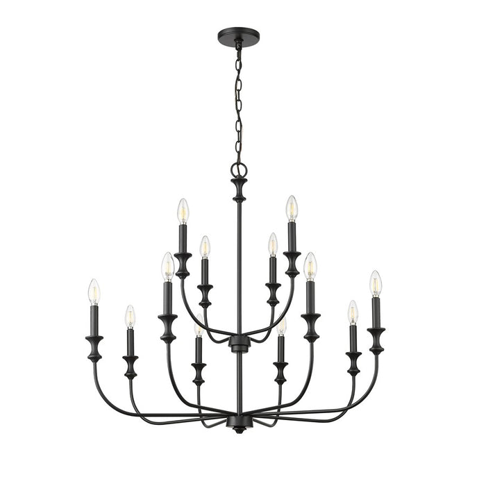 Millennium Lighting Savanne 12Lt Chandelier, Black