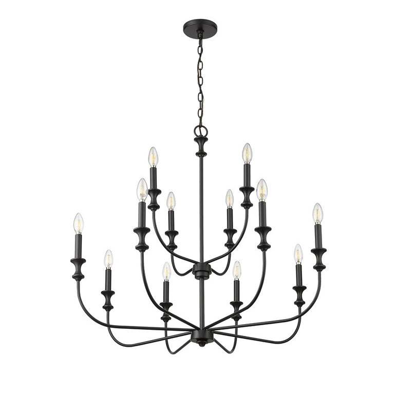 Millennium Lighting Savanne 12Lt Chandelier, Black