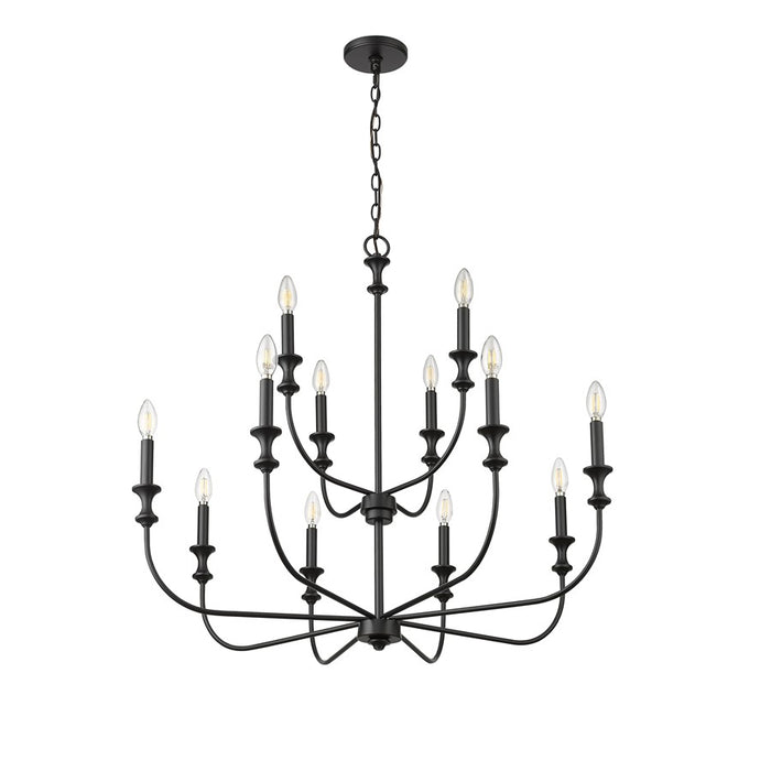 Millennium Lighting Savanne 12Lt Chandelier, Black