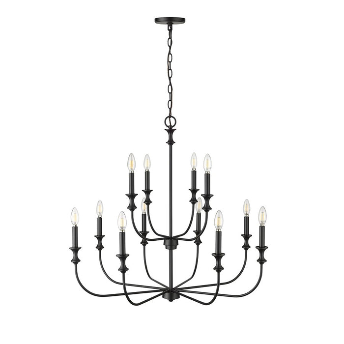 Millennium Lighting Savanne 12Lt Chandelier, Black