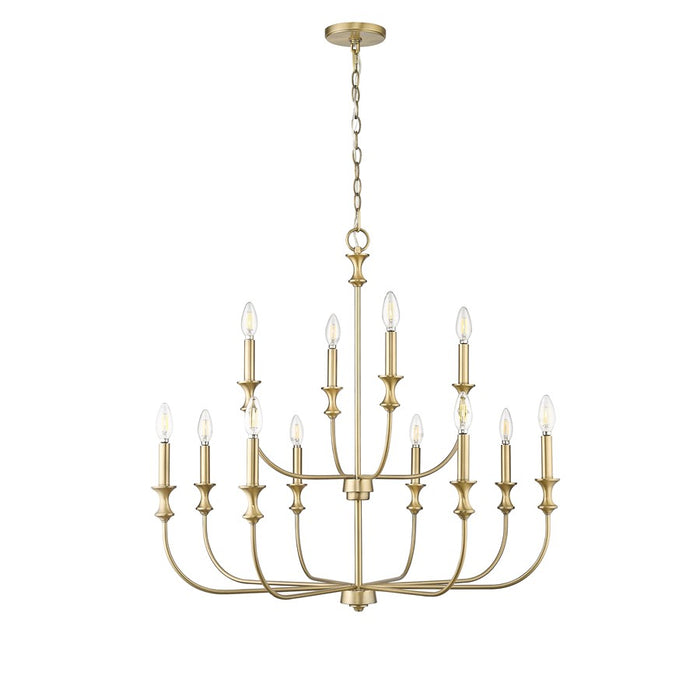 Millennium Lighting Savanne 12Lt Chandelier, Vintage Brass - 29612-VB