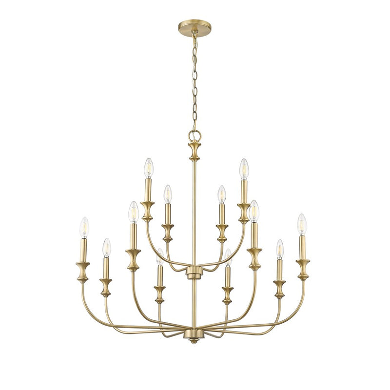 Millennium Lighting Savanne 12Lt Chandelier, Vintage Brass