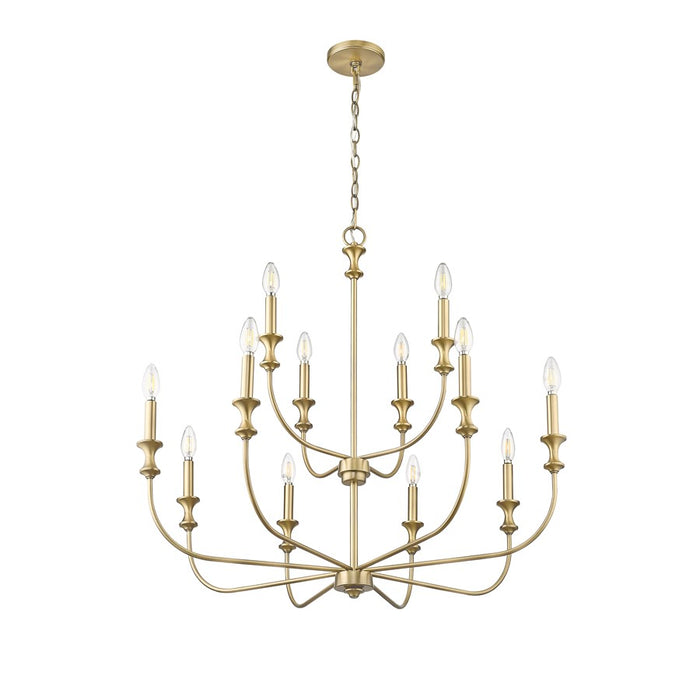 Millennium Lighting Savanne 12Lt Chandelier, Vintage Brass