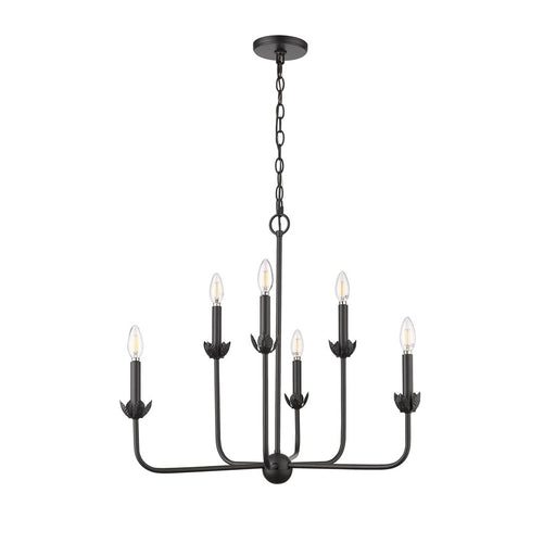 Millennium Lighting Freesia 6 Light 25" Chandelier, Matte Black - 29706-MB
