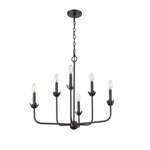 Millennium Lighting Freesia 6 Light 25" Chandelier, Matte Black