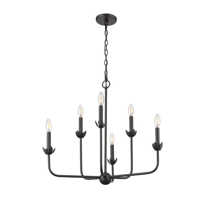 Millennium Lighting Freesia 6 Light 25" Chandelier, Matte Black