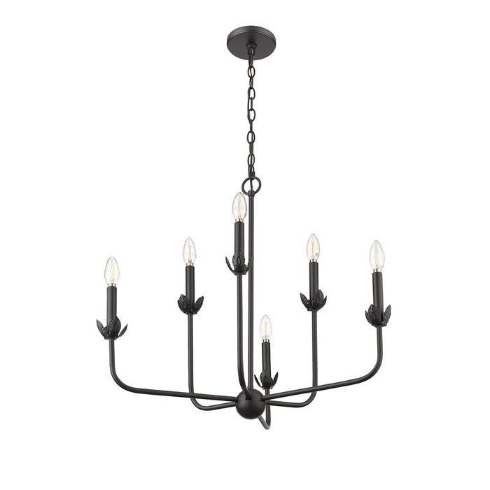 Millennium Lighting Freesia 6 Light 25" Chandelier, Matte Black