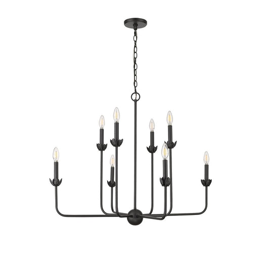 Millennium Lighting Freesia 8 Light Chandelier, Matte Black