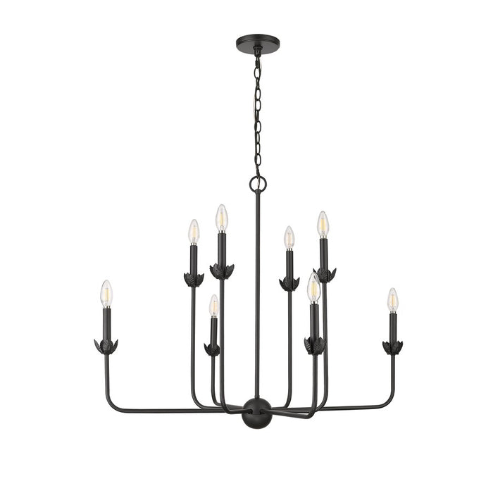 Millennium Lighting Freesia 8 Light Chandelier, Matte Black