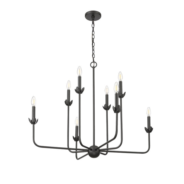 Millennium Lighting Freesia 8 Light Chandelier, Matte Black