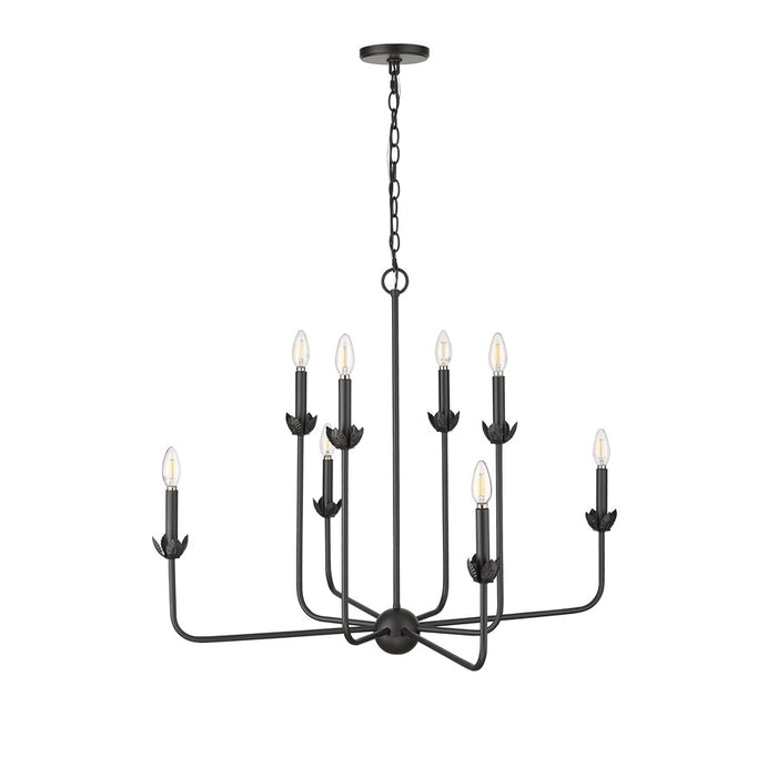 Millennium Lighting Freesia 8 Light Chandelier, Matte Black