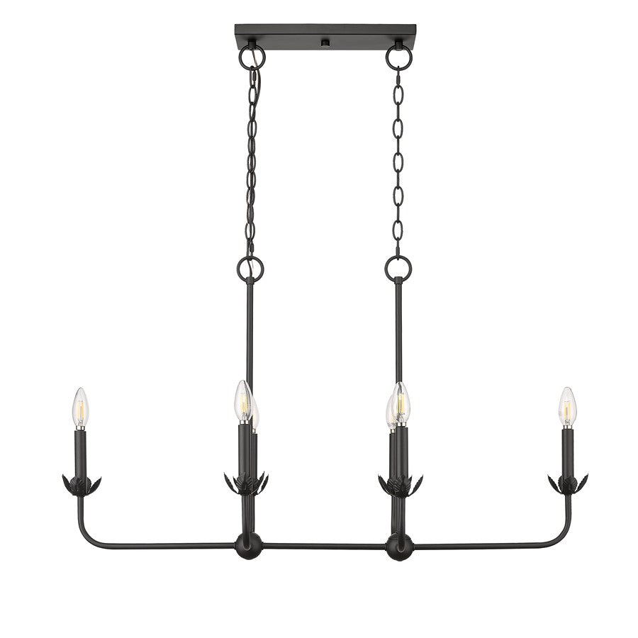 Millennium Lighting Freesia 6 Light 23" Chandelier, Matte Black - 29806-MB