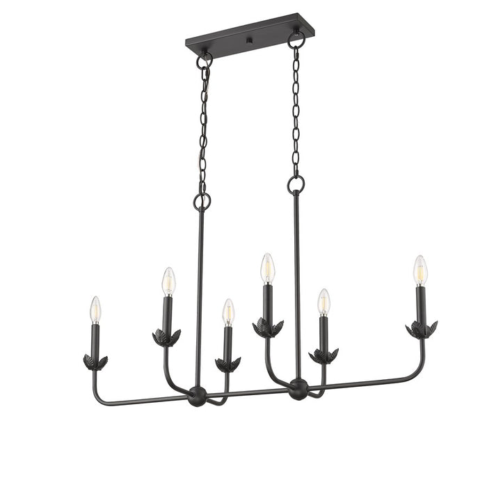 Millennium Lighting Freesia 6 Light 23" Chandelier, Matte Black
