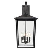 Millennium Lighting Fetterton 4Lt Outdoor Wall Sconce, Black/Clear - 2984-PBK
