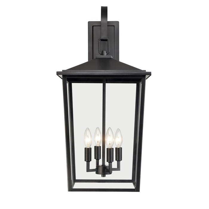 Millennium Lighting Fetterton 4Lt Outdoor Wall Sconce, Black/Clear - 2984-PBK