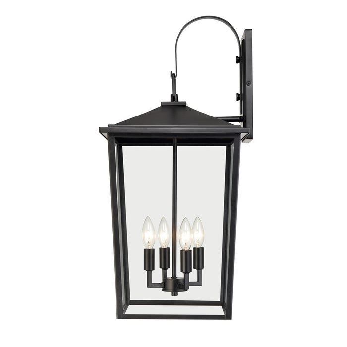 Millennium Lighting Fetterton 4Lt Outdoor Wall Sconce, Black/Clear